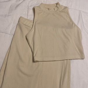 Cream Top and Skirt Set